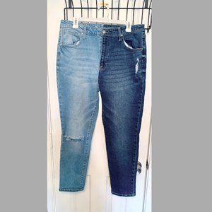 Split Demin Capri Jeans